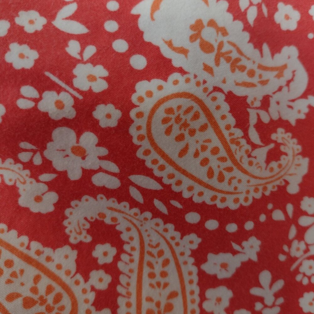 Liz Claiborne Audra Orange/White Paisley Cropped Pants Size 8 - Picture 4 of 5